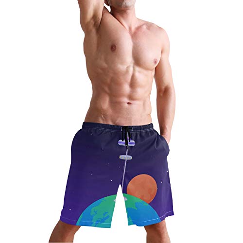 Fantazio pantalones cortos de surf para playa con cordón, ascensor espacial 1 S