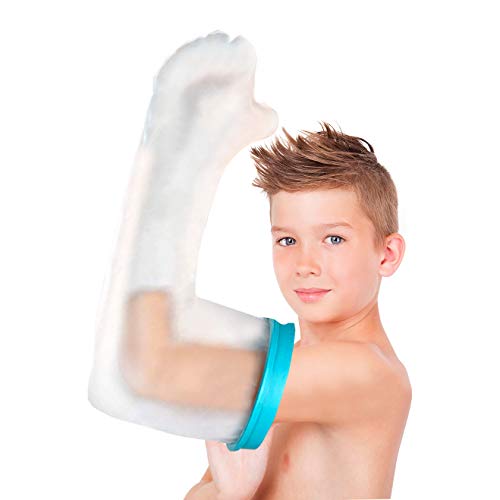 Fasola Funda Escayola Brazo Niño, Impermeable Protector Escayola Brazo Niño Para Muñeca Rota, Codo, Dedos, Heridas, Quemaduras, Cubre Escayola Brazo Niño Mantenga las Heridas y el Vendaje Secos