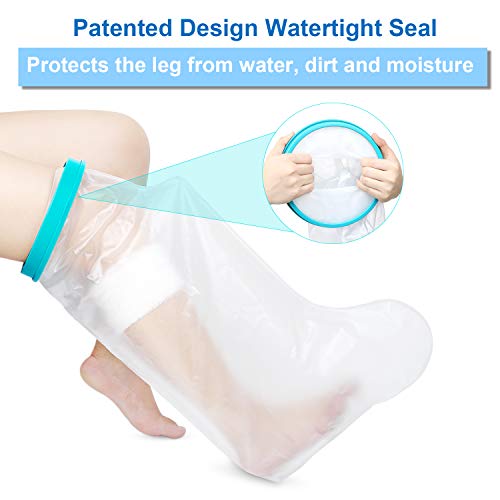 Fasola Protector Escayola Pierna Adulto Para Rodillas Rotas, Dedos de Los Pies, Tobillos, Heridas en los Pies, Quemaduras, Protectores de Escayola Mantenga el Vendaje Seco Durante el Baño