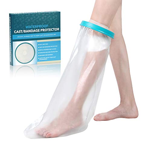 Fasola Protector Escayola Pierna Adulto Para Rodillas Rotas, Dedos de Los Pies, Tobillos, Heridas en los Pies, Quemaduras, Protectores de Escayola Mantenga el Vendaje Seco Durante el Baño