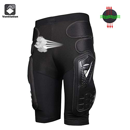 Fastar Cojin de Proteccion Extremo de Cadera - Motocross Racing Motorcycle Body Armor Protección Gears Pantalones Cortos (Negro, M)