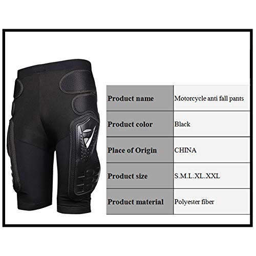 Fastar Cojin de Proteccion Extremo de Cadera - Motocross Racing Motorcycle Body Armor Protección Gears Pantalones Cortos (Negro, M)