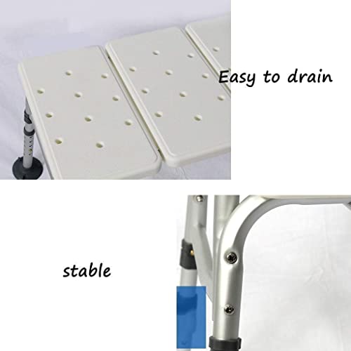 FBBSZSD Taburete para Ducha Silla de baño Asiento de baño con apoyabrazos con Respaldo Altura Ajustable Portátil Aluminio Ligero Carcasa Antideslizante BEA Taburete de Ducha de 200 kg, ANC