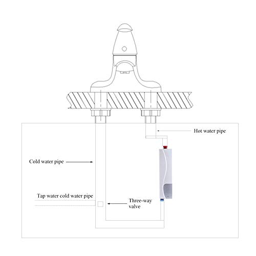 Fdit 220V 3000W Mini Calentador Agua Caliente Instantáneo Sin Tanque Eléctrico Uso Cocina Baño Enchufe UE (Blanco)