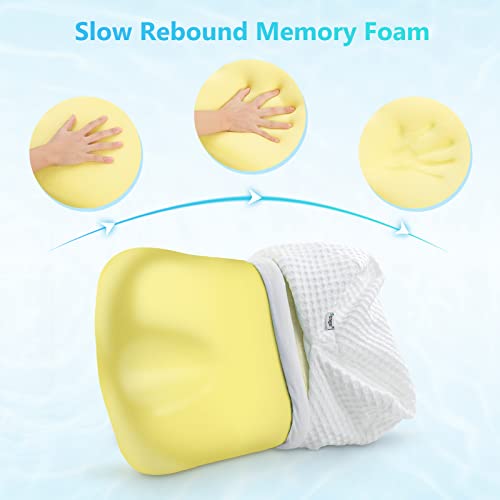 Feagar Almohada Cervical de Espuma Viscoelástica, Almohada para Dolor Cuello y Espalda, Almohada Ortopedia Cervical para Dormir, Almohada Ergonómica Cuello con Agujero, Aliviar Presión Facial y Oreja