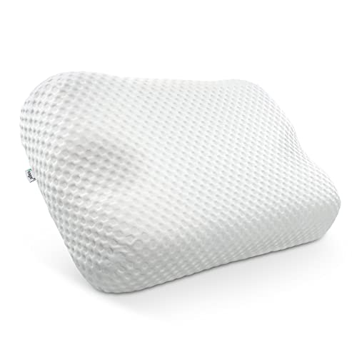 Feagar Almohada Cervical de Espuma Viscoelástica, Almohada para Dolor Cuello y Espalda, Almohada Ortopedia Cervical para Dormir, Almohada Ergonómica Cuello con Agujero, Aliviar Presión Facial y Oreja