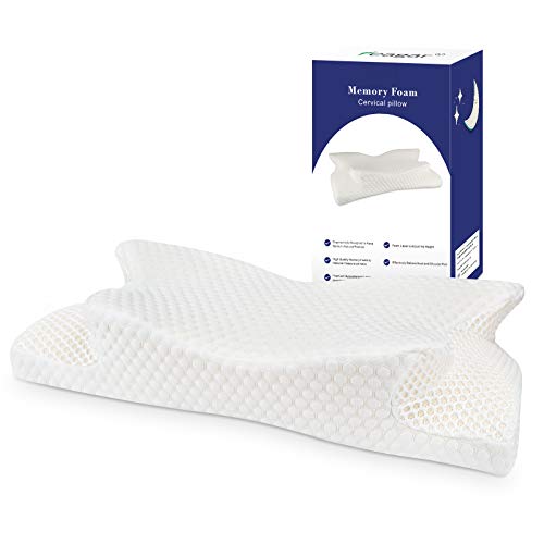 Feagar Almohada Cervical para Dormir - Almohadas Viscoelasticas para Cuello , Almohada Ergonómico para Aliviar el Dolor Cervical, Almohadas para Dormir de Lado, Boca Abajo/Arriba