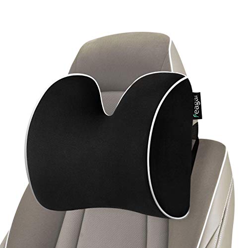 Feagar Almohada Reposacabezas Coche - Cojín Cervical Coche Ortopedicos | Almohadillas del Cuello del Coche para la Conducción | Cojines Reposacabezas Coche Negro