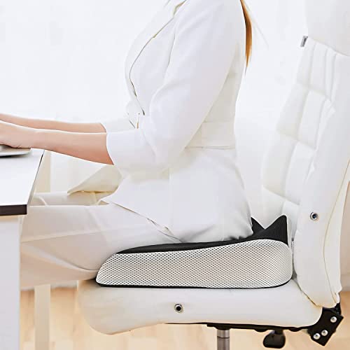 Feagar Cojín Coxis para Silla Oficina-Cojín Antiescaras Grandes de Espuma Memoria, Cojín Hemorroides Ortopédico, Cojín Ergonómico para Silla de Ruedas, Asiento Coche, Gaming, 48 x 38 x 12 CM (Grande)