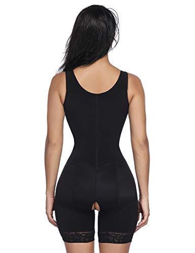 FeelinGirl Mujer Faja Reductora Chaleco sin Costura Corsé Bustier Ajustable Tirantes Faja Aabdominal Negro 3XL/Talla 50