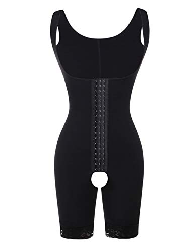 FeelinGirl Mujer Faja Reductora Chaleco sin Costura Corsé Bustier Ajustable Tirantes Faja Aabdominal Negro 3XL/Talla 50