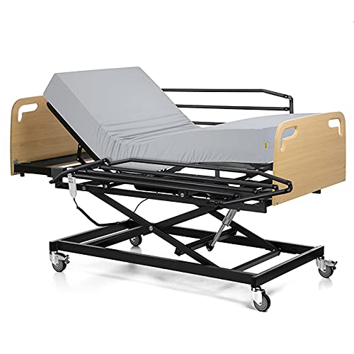 Ferlex - Cama articulada geriátrica con Carro Elevador (105x190, Barandillas + Colchón Sanitario + Cabecero y Piecero)