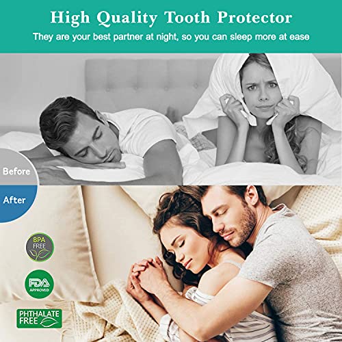 Férula Dental de Descarga, 4 en Dos tamaños Ferula Descarga Nocturna Anti Bruxismo, Nuevo Tipo Férula Descarga Dental Protector Bucal Cuidado para Dormir,Blanqueamiento Dental,Atletas,2 frenos(azul)