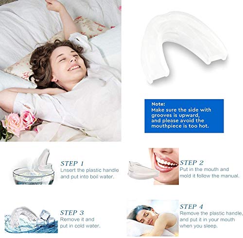 Férula Dental Placa de Descarga Nocturna Protector Bucal, Mouth Guard Stop Teeth Grinding Anti Snoring para dormir anti Bruxismo Rechinar los dientes e los Trastornos del ATM