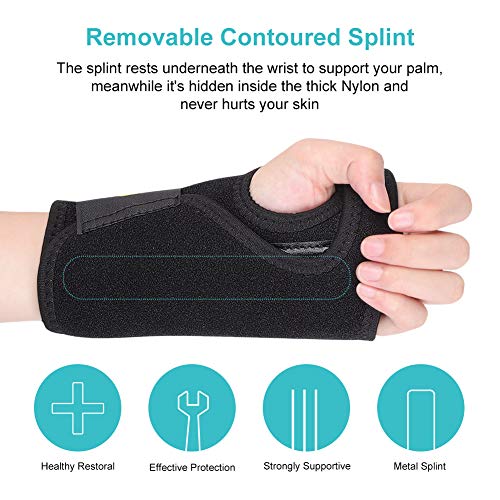 Férula Muñequera para Mano Izquierda, Ajustable Transpirable Ferula Tunel Carpiano Nocturna, Soporte del Túnel Carpiano con Férula Extraíble, Alivio del Dolor de Tendinitis y Lesiones