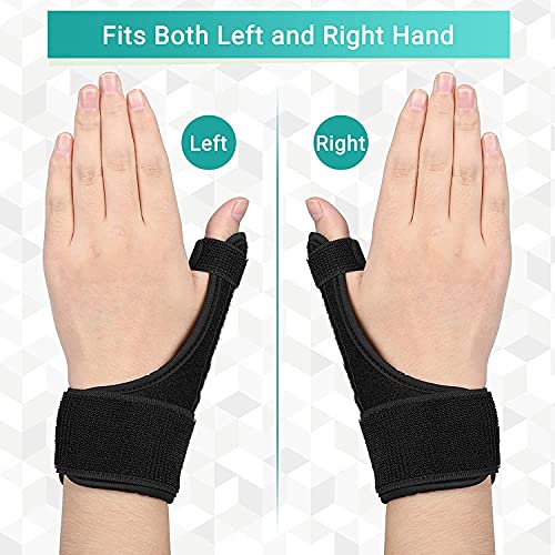 Férula para pulgar, órtesis y Férulas para dedos con barra de aluminio extraíble para Reduce el Dolor de esguinces y distensiones de Pulgar, tendinitis de Pulgar o Dolor posoperatorio (negro)