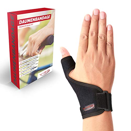 Férula universal para el pulgar de Vigo Sports para el pulgar derecho e izquierdo - férula para el pulgar transpirable, sin sudor y sin olor - ortesis para proteger el pulgar - soporte para el pulgar