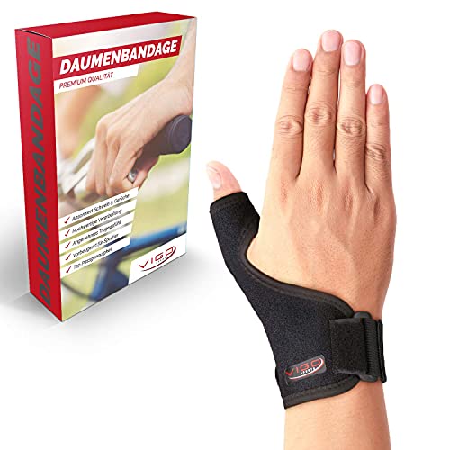 Férula universal para el pulgar de Vigo Sports para el pulgar derecho e izquierdo - férula para el pulgar transpirable, sin sudor y sin olor - ortesis para proteger el pulgar - soporte para el pulgar