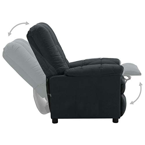 Festnjght Sillón Relax con Reclinación Manual|Sillón Reclinable Tela | Silla para TV, Gris Oscuro