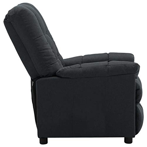 Festnjght Sillón Relax con Reclinación Manual|Sillón Reclinable Tela | Silla para TV, Gris Oscuro