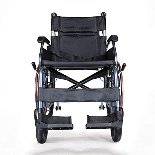 FGVDJ Silla de Ruedas autopropulsada Plegable de Aluminio Liviana Silla de Ruedas de Viaje Ultraligera pequeña, Scooter portátil de aleación de Aluminio para Ancianos