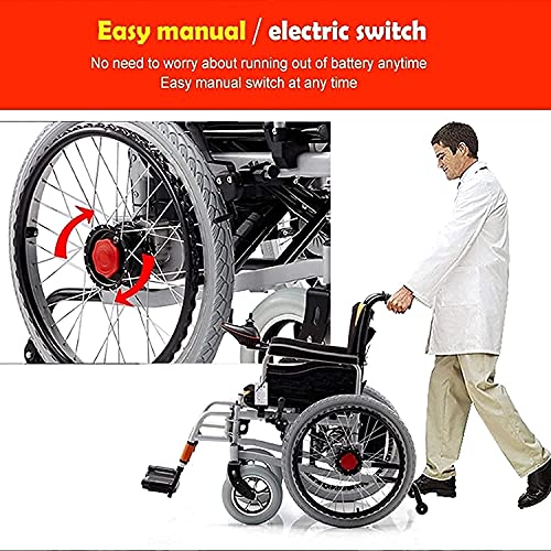 FGVDJ Silla de Ruedas eléctrica Antideslizante Pendiente Plegable Silla de Ruedas eléctrica portátil discapacitados Scooter de Cuatro Ruedas para Ancianos