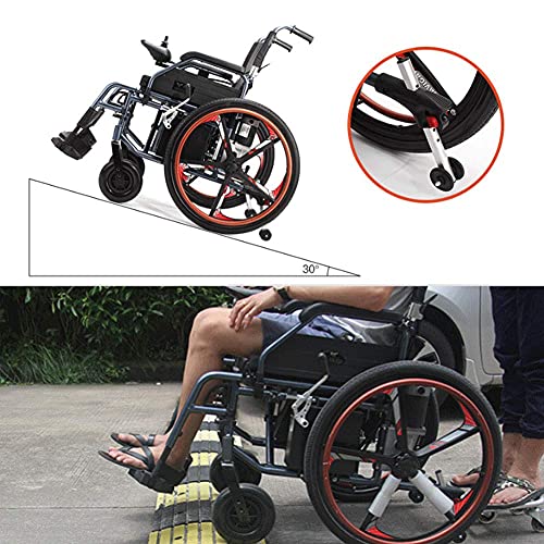 FGVDJ Silla de Ruedas eléctrica, Plegable, Plegable, Resistente al Desgaste, Scooter automático de Empuje (Negro)