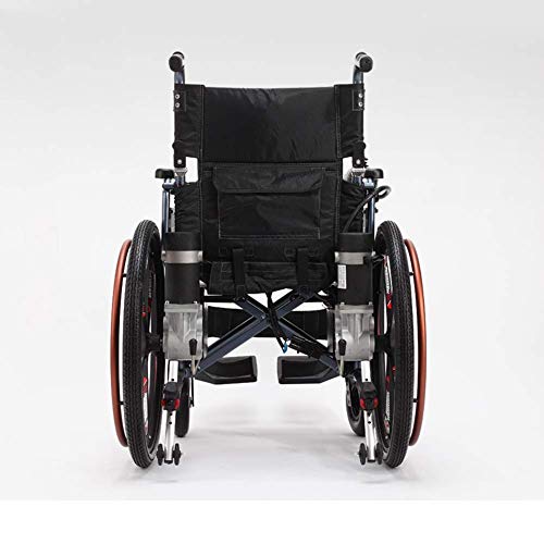 FGVDJ Silla de Ruedas eléctrica, Plegable, Plegable, Resistente al Desgaste, Scooter automático de Empuje (Negro)