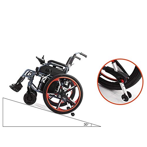 FGVDJ Silla de Ruedas eléctrica, Plegable, Plegable, Resistente al Desgaste, Scooter automático de Empuje (Negro)