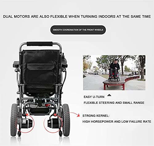 FGVDJ Silla de Ruedas eléctrica, Plegable Silla de Ruedas Ligera Silla de Ruedas eléctrica Scooter Inteligente Plegable y Ligero para discapacitados Silla de Ruedas de ale