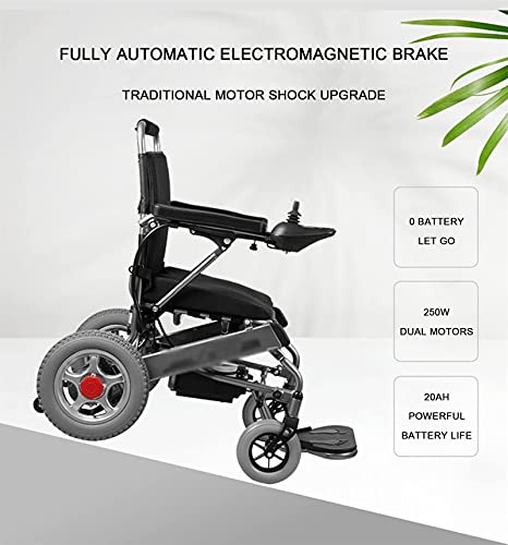 FGVDJ Silla de Ruedas eléctrica, Plegable Silla de Ruedas Ligera Silla de Ruedas eléctrica Scooter Inteligente Plegable y Ligero para discapacitados Silla de Ruedas de ale