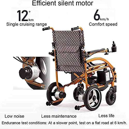 FGVDJ Silla de Ruedas eléctrica, Plegable y reclinable, Scooter automático, vehículo portátil para discapacitados, Silla de Ruedas eléctrica, vehículo para Personas Mayores