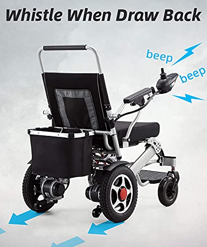 FGVDJ Silla de Ruedas eléctrica portátil y Liviana, Silla de Ruedas eléctrica compacta, Silla de Ruedas motorizada de Viaje para Todo Terreno, Silla de Ruedas eléctrica de viaj