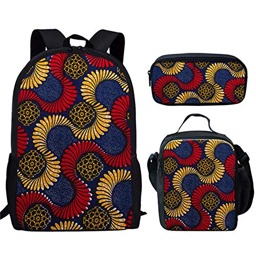 fhdc Mochila Mochilas Escolares De Patrón Tradicional Africano Moda Niños 3Pcs / Set Mochilas Escolares Mochilas Ortopédicas para Adolescentes Satchel   Hn995Cgk