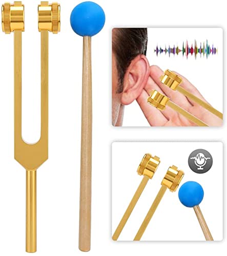 Fhdisfnsk Diapasón, Diapasón Médico De Aluminio 136.1HZ con Instrumentos De Martillo De Mazo Juego De Herramientas De Terapia De Sonido De Vibración De Afinación, para Relajar El Alivio del Dolor