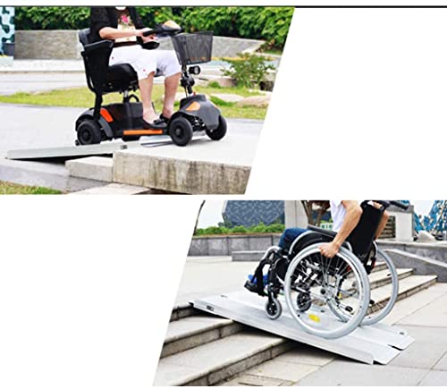 Fhdisfnsk Rampa de Aluminio para Scooter de Silla de Ruedas, rampa de umbral de Silla de Ruedas Plegable de Aluminio portátil con Superficie Acanalada y asa de Transporte, diseño de Maleta.