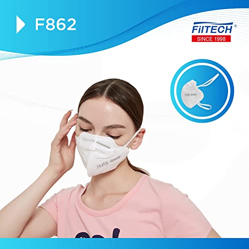 Filtech Mascarilla FFP2 | F862 | Certificado Europeo | CE 2834 | Homologadas | 5 capas de protección | >96% Filtración | NR Desechables (10 unidades)