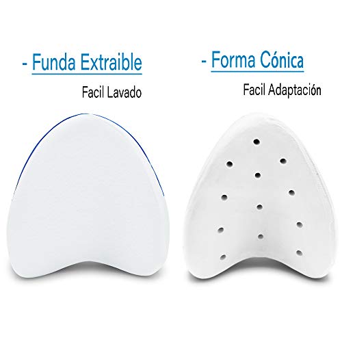 FILUMM Almohada Ortopédica para Piernas y Rodillas, Cojín Ergonomico para Dormir de Lado, Mejora Posicion de Piernas, Alivia Dolor de Espalda y Ciática, Espuma Viscoelástica, con Antifaz para Dormir