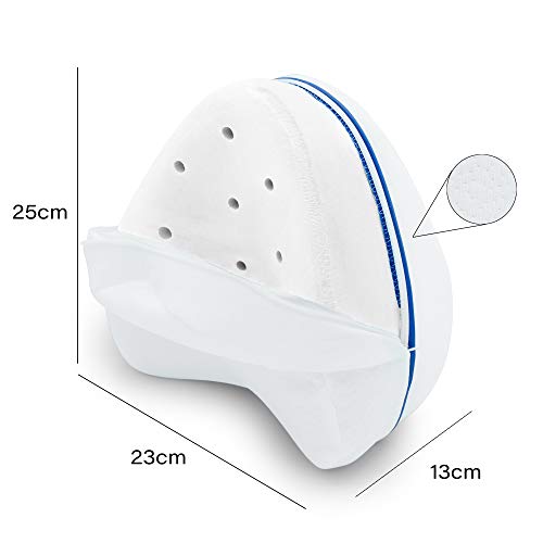 FILUMM Almohada Ortopédica para Piernas y Rodillas, Cojín Ergonomico para Dormir de Lado, Mejora Posicion de Piernas, Alivia Dolor de Espalda y Ciática, Espuma Viscoelástica, con Antifaz para Dormir