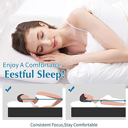 Findigit Almohada de Espuma viscoelástica, Almohada ortopédica de Soporte para el Cuello, Almohada, Almohada para el Cuello, Funda de Almohada extraíble y Lavable (70x40x13cm)