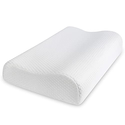 Findigit Almohada Viscoelastica, Almohada Cervical con Altura Ajustable, Reduce Dolores Cervicales，Forma Ergonómica Adecuada para Todos los Durmientes, Cubierta de Fibra de Bambú