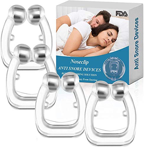 FINEVERNEK Antirronquidos para Dormir, Dilatadores Nasales, Antirronquidos Nariz, Dilatadores Nasales de Silicona, Clip Silicona con Imán Mejora la Respiración, para Ayudar a Dormir, 4 piezas