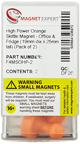 first4magnets F4MSOHP-2 - Bolo para la oficina y nevera (2 unidades), Naranja