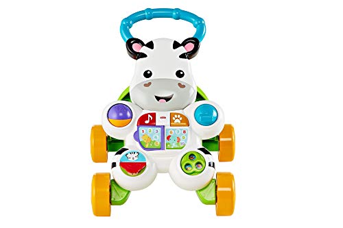 Fisher-Price Andador Cebra Parlanchina Primeros Pasos con Musica y Luces, Correpasillo + 6 Meses (Mattel GXC34), Paquete del fabricante