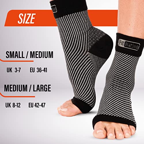 FIT NATION Medias de compresión para la Fascitis Plantar, negro, L/XL (2 Pares por Lote)