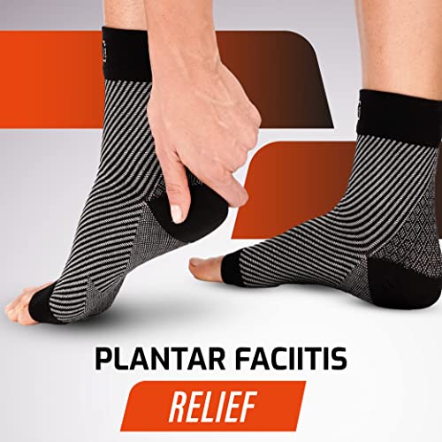 FIT NATION Medias de compresión para la Fascitis Plantar, negro, L/XL (2 Pares por Lote)