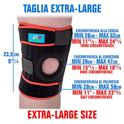 FitFitaly Rodillera Protectora Ortopédica para Ligamentos, Rótula y Menisco para Deporte - XL