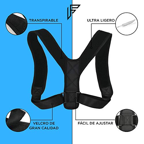 Fithil Corrector de Postura para Espalda Recta, Cuello y Hombros, Soporte Columna Cervical para Mujer y Hombre, Faja Lumbar Comoda sin Dolor para Oficina, Casa y Deporte (L / 106-135cm)