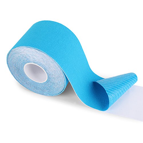 FITOP Rollo de Cinta de Kinesiología de Algodón 5 m x 5 cm (Azul)