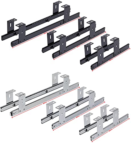 FIX&EASY Guías para bandeja y cajón, portateclados extraible deslizable galvanizado 400mm, con extracto para teclado, ratón y laptop
